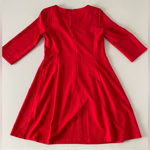 AGB Dress Midi Red 12 Large 3/4 Length Sleeves - Picture 2 of 11